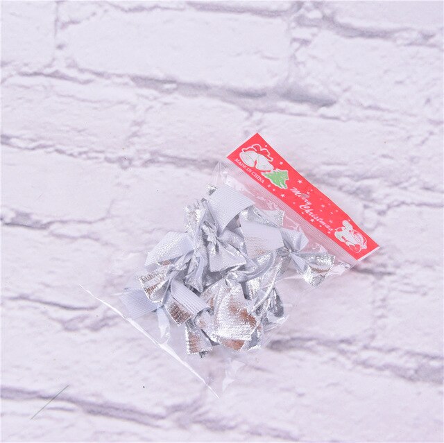 12pcs Gold Christmas Tree Bowknot Xmax Tree Hanging Decorations Xmas Home DIY Ornament Festival Party New Year Decors