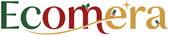 create a logo for a website name "Ecomera" which is selling products niche "christmas related products" with white background. Its a only text base logo